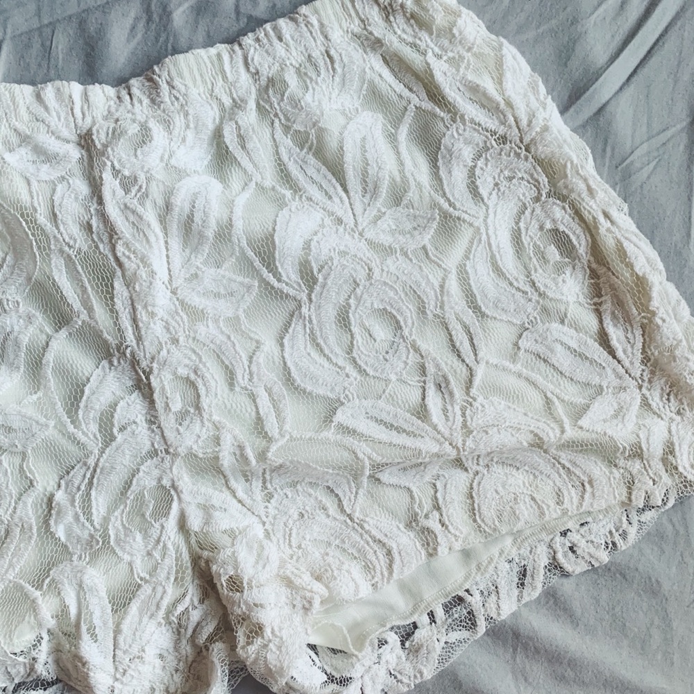 Coveted White Lace Shorts